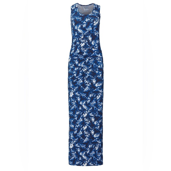 Nicole Miller Blue Shibori Print Maxi - Picture 1 of 5